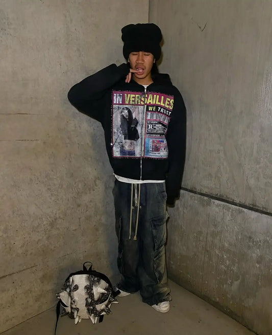 Retro Fashion Printed Pattern Hoodie