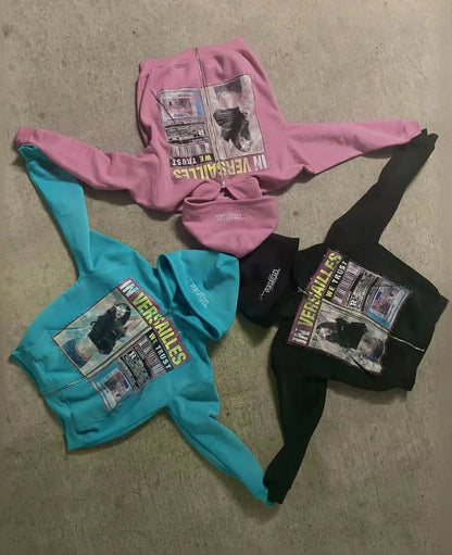 Retro Fashion Printed Pattern Hoodie