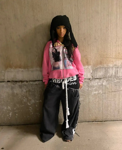 Retro Fashion Printed Pattern Hoodie